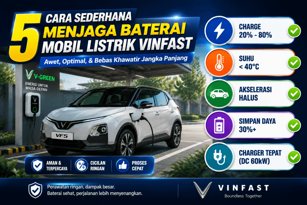 5 Cara Sederhana Menjaga Baterai Mobil Listrik VinFast Anda