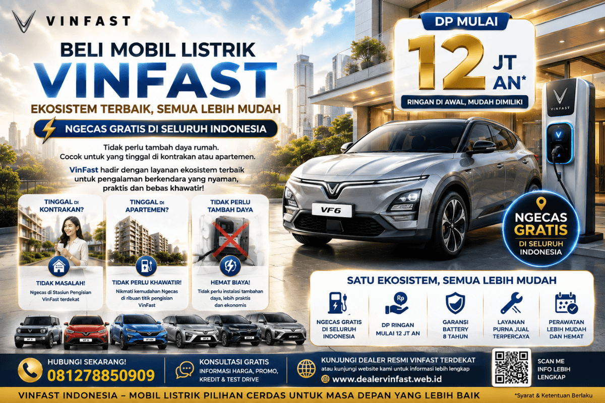 Free Sewa Baterai VinFast Jakarta Selatan - Penjualan Resmi